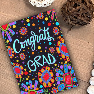 Färgfull Roligt, Blommor Gratulerar Grad-inspirati Kort