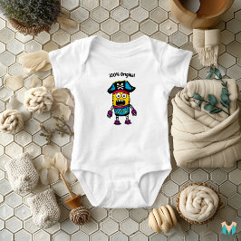 Färgfull Roligt Pirat Robot Småbarn Baby T Shirt