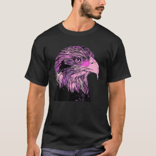 Färgfull rosa Eagle imprint american (amerikansk f T Shirt