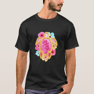 Färgfull Rosa Tropical Hawaii Honu Sea Turtle T Shirt