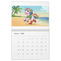 Färgfull samlingskalender för Unicorn