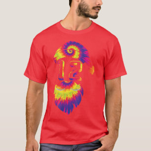 Färgfull Santa TieDye 12 år gammal 12:e födelsedag T Shirt