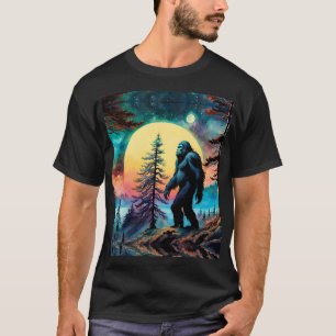 Färgfull sasquatch full Moon Gräs träd T Shirt