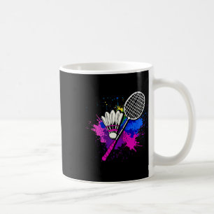 Färgfull Shuttle Racket Badminton Player Kaffemugg