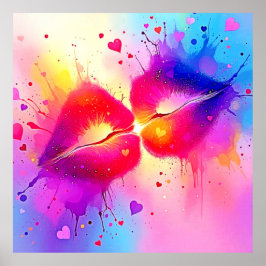 Färgfull Siss Stänk-design Poster