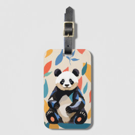 Färgfull Sitta Panda Bear Matisse Inspired Bagagebricka