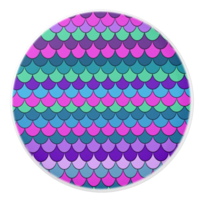 Färgfull Sjöjungfru med flera Färgader Knopp (Framsidan)