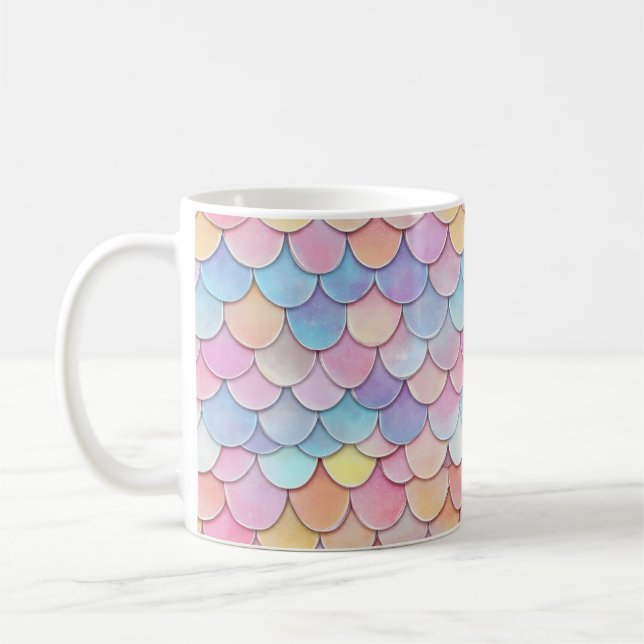 Färgfull  Sjöjungfru Mönster Kaffemugg (Vänster)