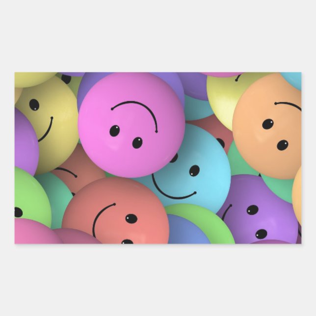 Färgfull sjömil Ansikte Rektangulärt Klistermärke (Framsida)