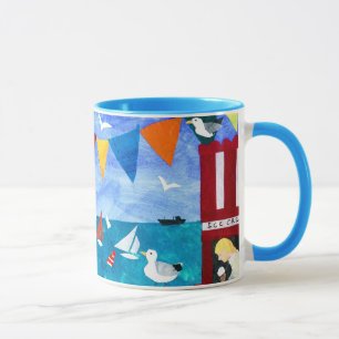 Färgfull "sjösidig" kaffe Mugg