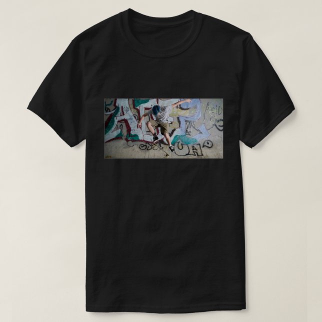 Färgfull Skateboard Graffiti Art T-shirt (Design framsida)
