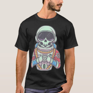 Färgfull Skeleton Astronaut T Shirt