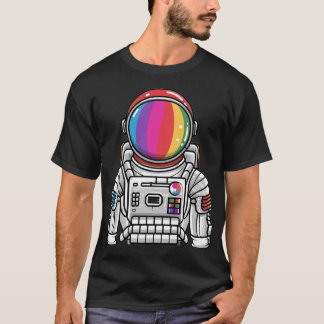 Färgfull Skeleton Astronaut T Shirt