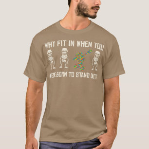 Färgfull skeleton Dabbing Support Autism Awareness T Shirt