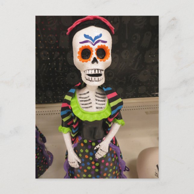 Färgfull Skeleton Vykort (Framsida)