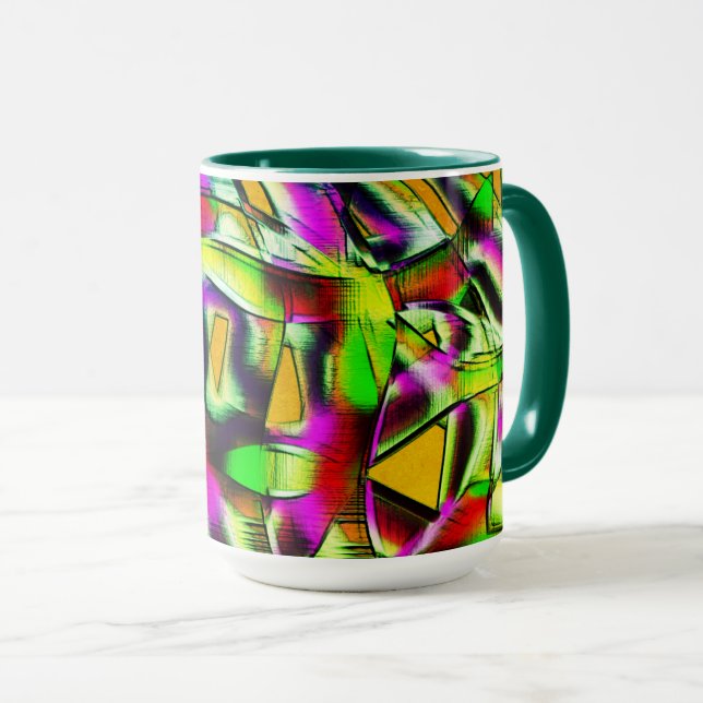 Färgfull skrotad kalk... mugg (Framsida höger)