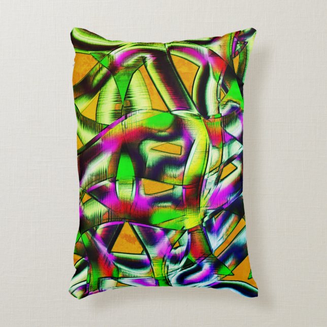 Färgfull skrotad kalk... prydnadskudde (Framsidan(Vertikal))