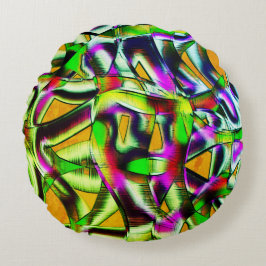 Färgfull skrotad kalk... rund kudde