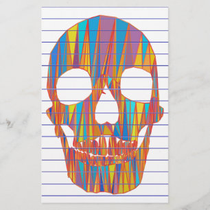 Färgfull Skull Brevpapper