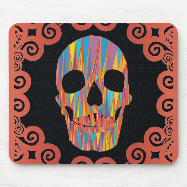 Färgfull Skull Musmatta (Framsidan)