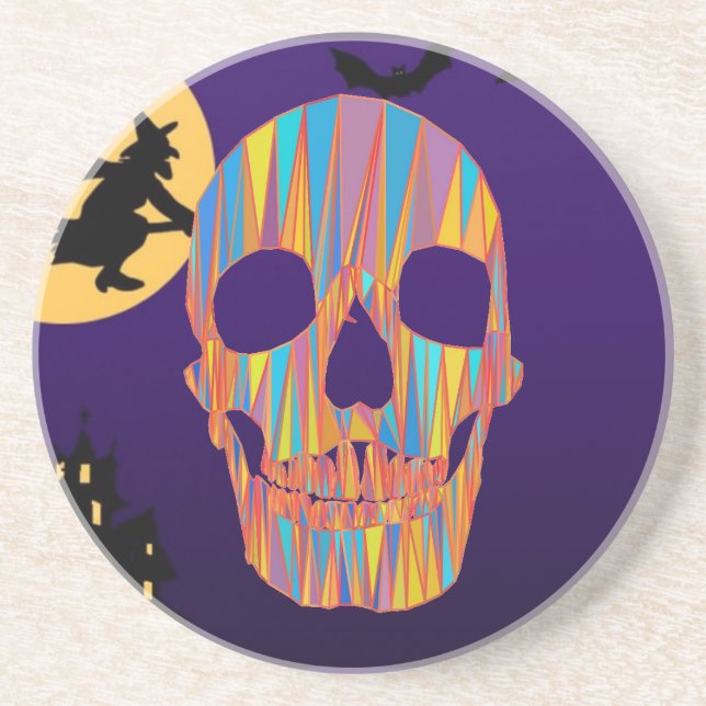 Färgfull Skull Underlägg (Framsidan)