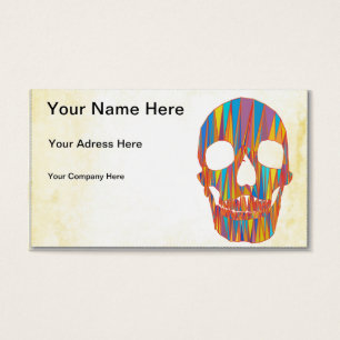 Färgfull Skull Visitkort