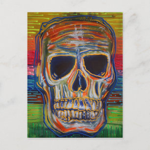 Färgfull Skull Vykort