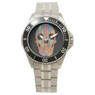 Färgfull skullbevakning armbandsur