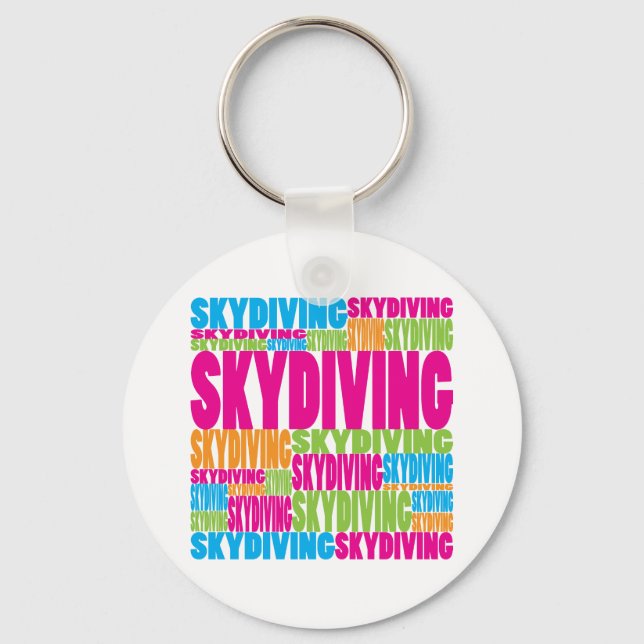 Färgfull Skydiving Nyckelring (Framsida)