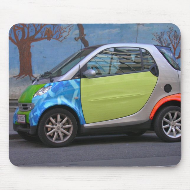Färgfull smart bil musmatta (Framsidan)