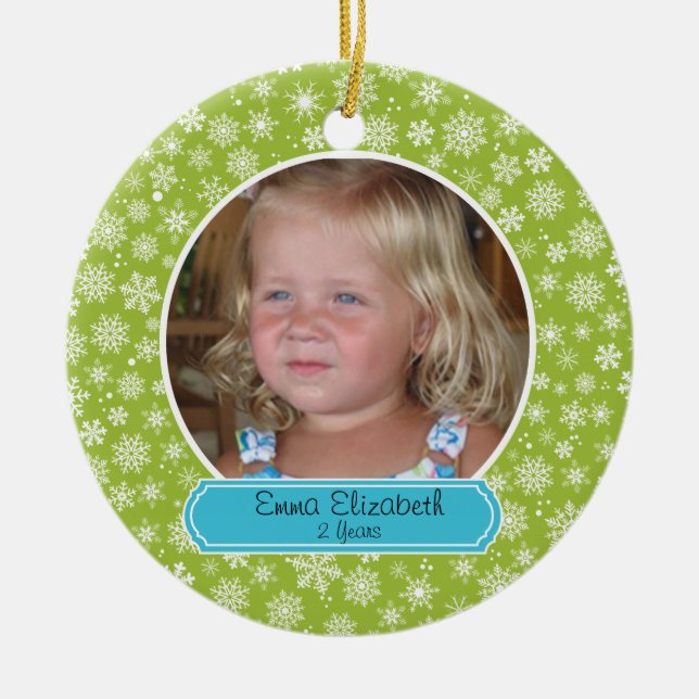 Färgfull snöflingorprydnad julgransprydnad keramik (Framsidan)