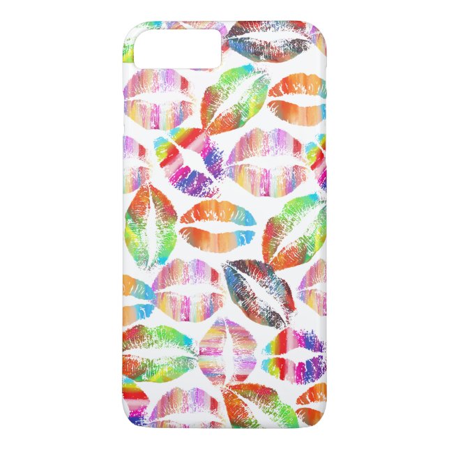 Färgfull Snyggt Läppar Kiss #2 Case-Mate iPhone Skal (Baksida)