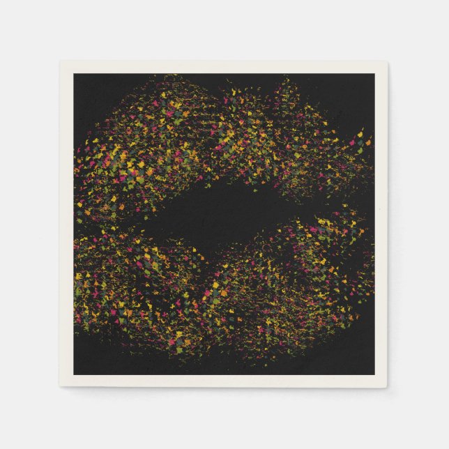 Färgfull Snyggt Läppar Pappersservett (Framsidan)