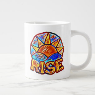 Färgfull Sol Stiga upp ~ Uppmjukande meddelandegra Jumbo Mugg