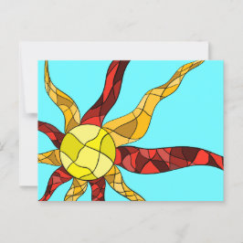 Färgfull sol vykort