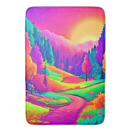 Färgfull solnedgång badrumsmatta