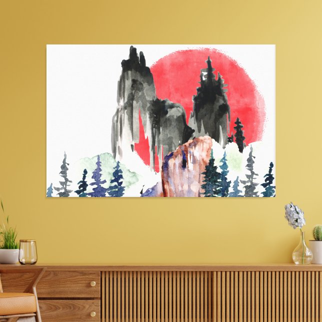 Färgfull solnedgång canvastryck (Insitu (Vardagsrum))