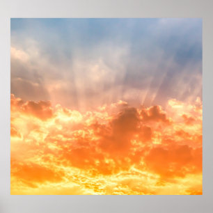 Färgfull solnedgång: Fiery himlar twilight. Poster
