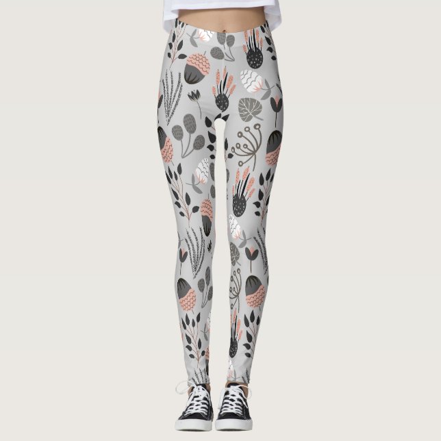 Färgfull sommar Mönster Leggings (Framsida)