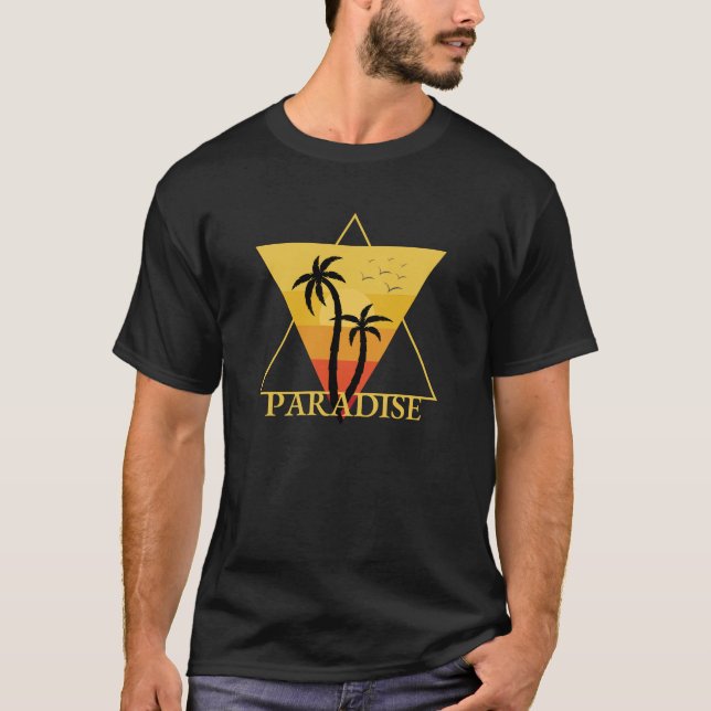 Färgfull sommarillustrerad skjortdesign t shirt (Framsida)