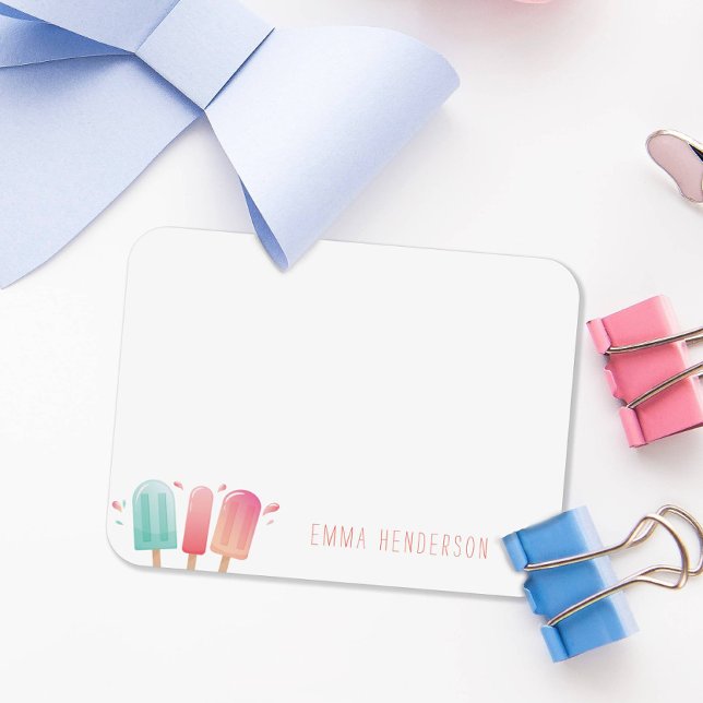 Färgfull sommarpopsichgåva för hennes anteckningsk anteckningskort (Skapare uppladdad)