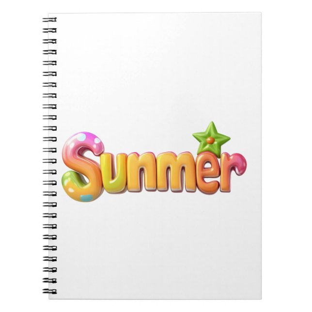 Färgfull sommartext med stjärnor anteckningsbok (Framsidan)