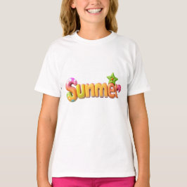 Färgfull sommartext med stjärnor t shirt