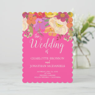 Färgfull sommartid Blommigt Garden Wedding Inbjudningar