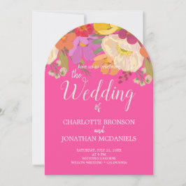 Färgfull sommartid Blommigt Garden Wedding Inbjudningar