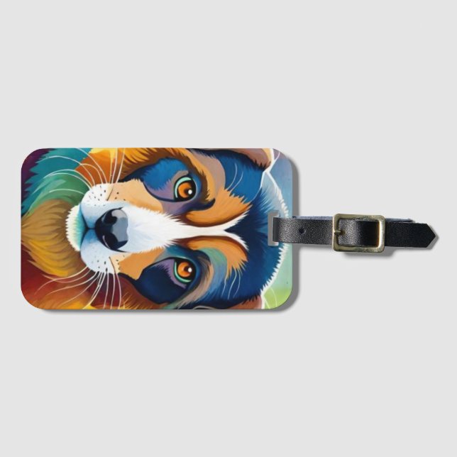 Färgfull söt hund porträtt nära varandra bagagebricka (Framsida horisontal)