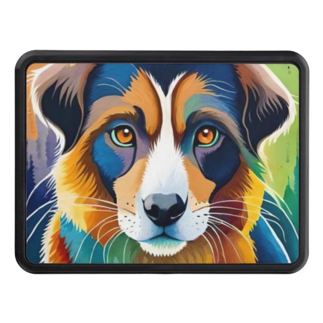 Färgfull söt hund porträtt nära varandra dragkroksskydd (Framsidan)