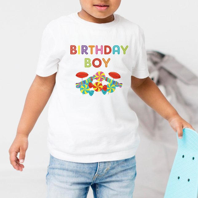 Färgfull sötad Roligt Candy Birthday Boy T Shirt (Colorful Sweet Fun Candy Birthday Boy Toddler T-shirt )