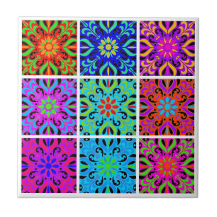 Färgfull spansk marockansk modern kakelplatta