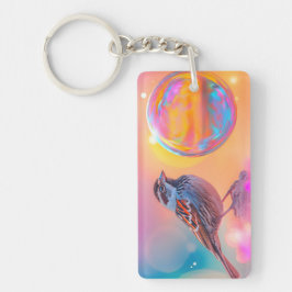 Färgfull Sparrow och Regnbåge Bubble